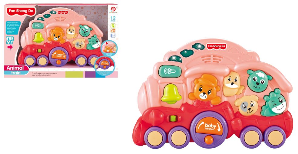 Baby-Tier-Zug+Lichtmusik (Pink)