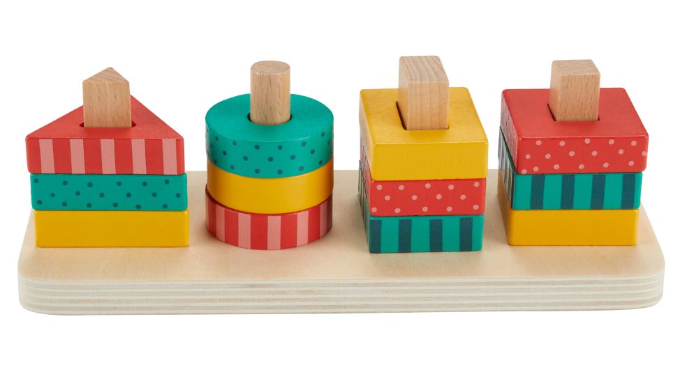 HXV05 Fisher Price Wooden Shape Stacker