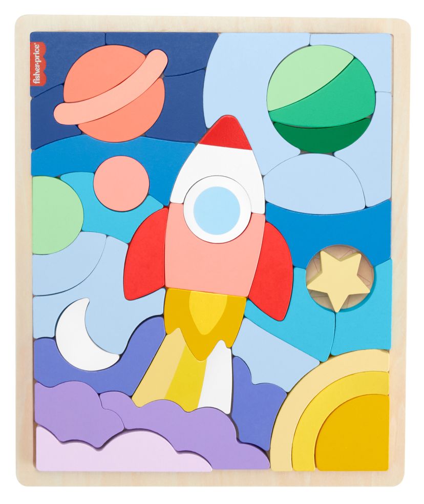Fisher-Price  Wooden Space Blocks Puzzle
