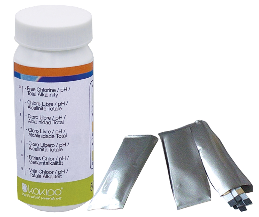 3-Way Test Strips Free Chlorine, pH, Alkalinity