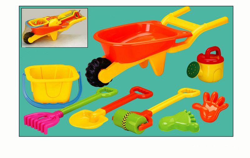 Wheelbarrow 65cm + shovel, bucket, bucket + acc