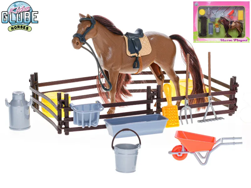 Speelset met paard 13cm en accessoires