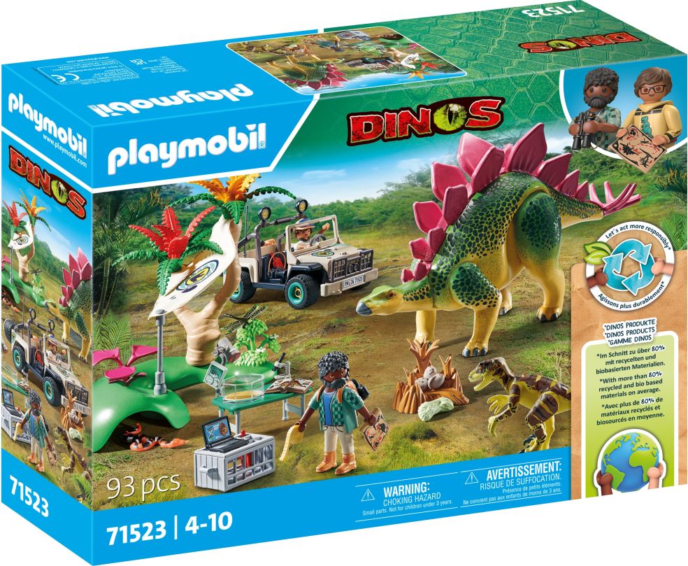 Campement des explorateurs avec dinosaures