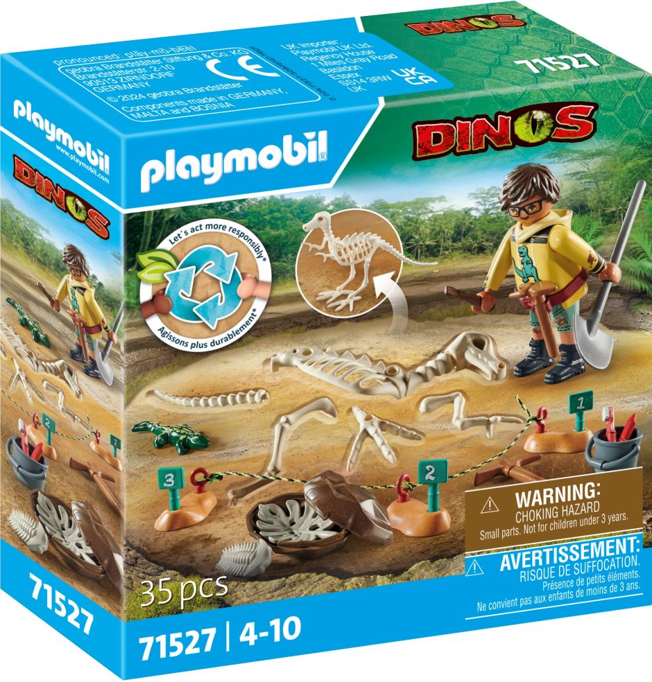 Opgravingsplaats met dinosaurusskelet playmobil
