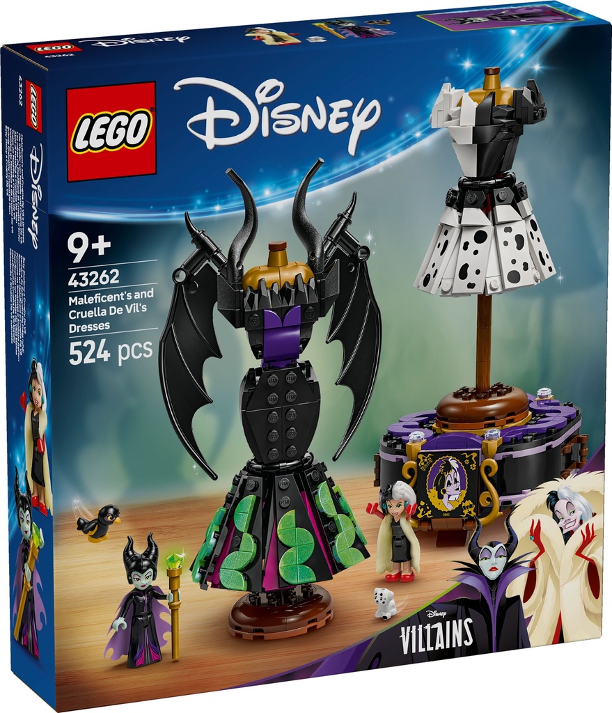 De jurken van Maleficent en Cruella De Vil