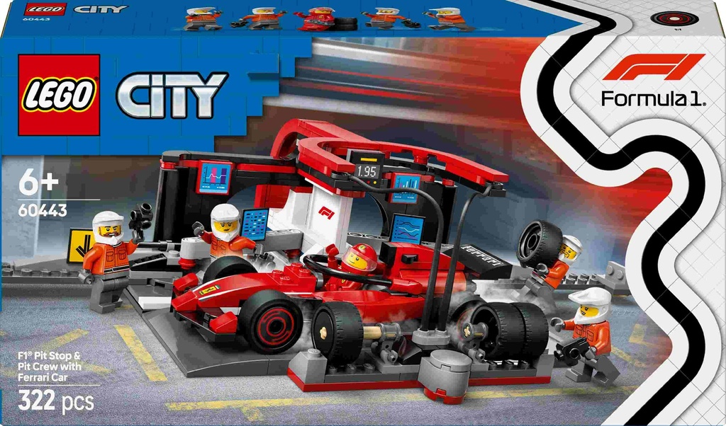 City F1 Boxenstopp & Crew mit Ferrari