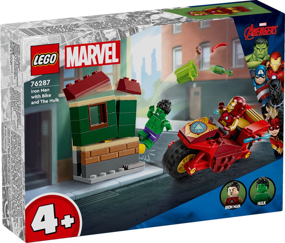 Marvel Iron Man met motor en de Hulk