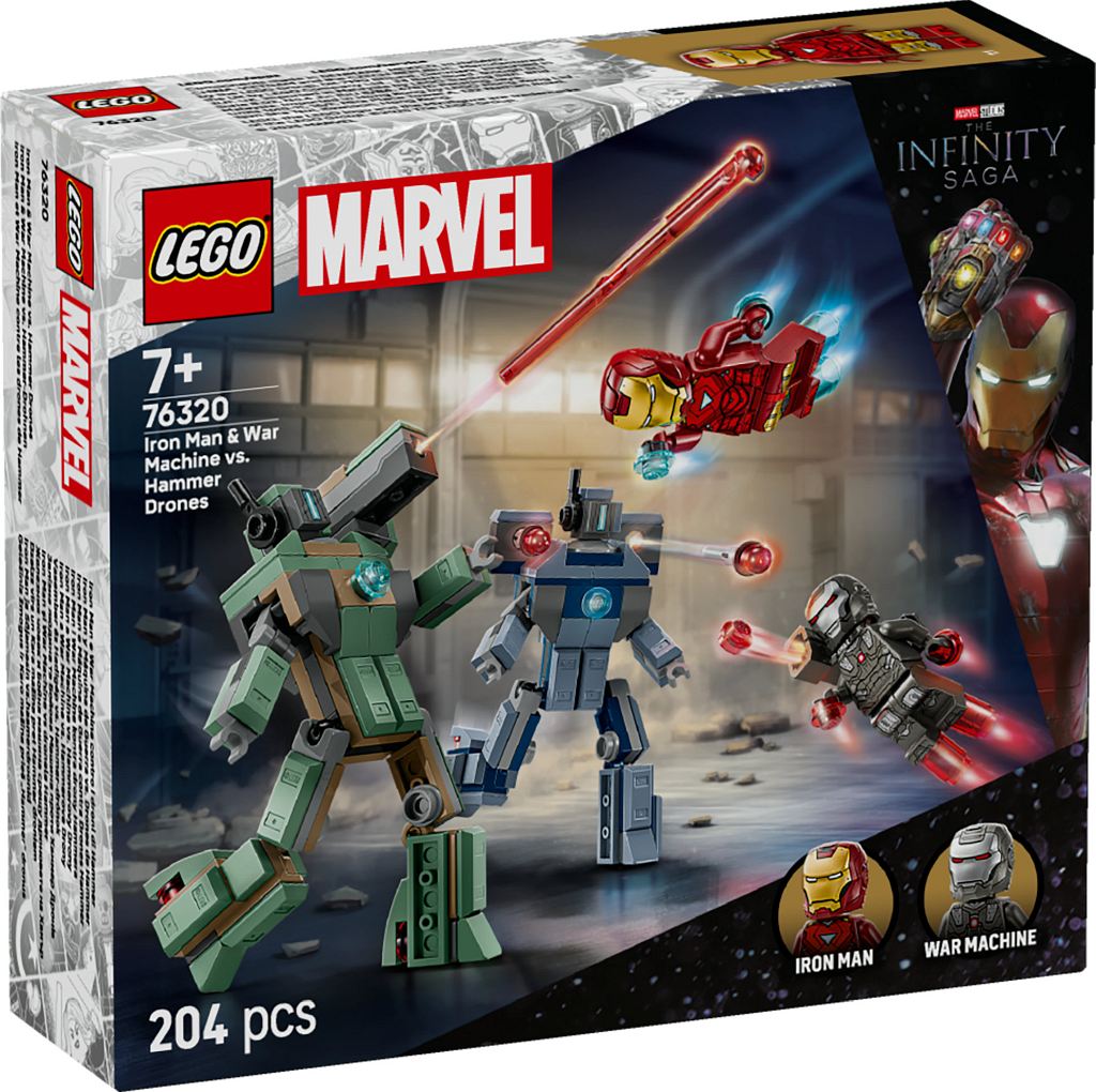 Iron Man en War Machine vs. Hammer Drones