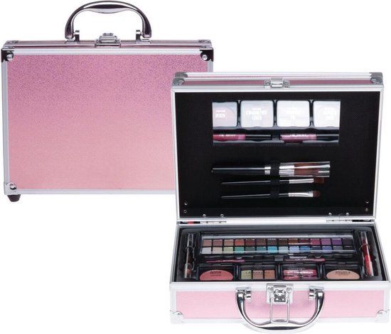 81.368 Make-up koffer glanzend roze Alu