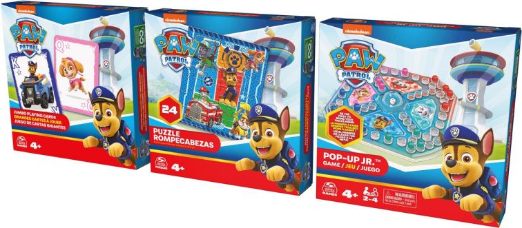 PAW Patrol – Pack de 3 : Jeu PopUp, Jeu de Cartes Jumbo,