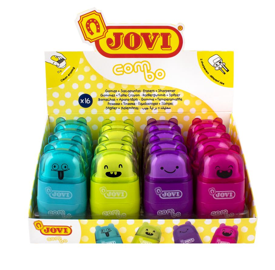 ERASER COMBO  box 16 units double sharpener