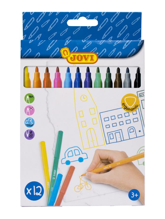 WASHABLE FELT-TIP PENS12 units ass