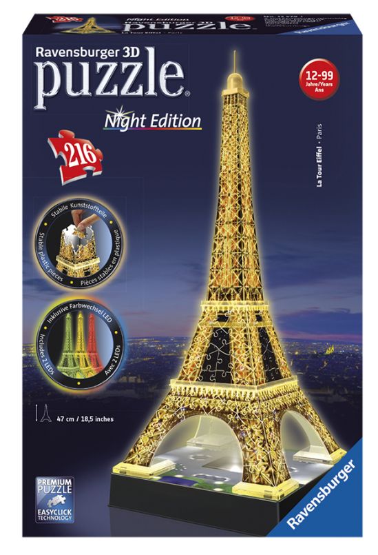216st 3D Pzl Eiffeltoren bij Nacht