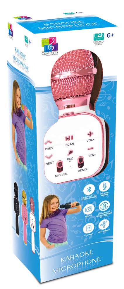 Karaoke Microphone-Pink - 6,6x5,9x22,8 cm