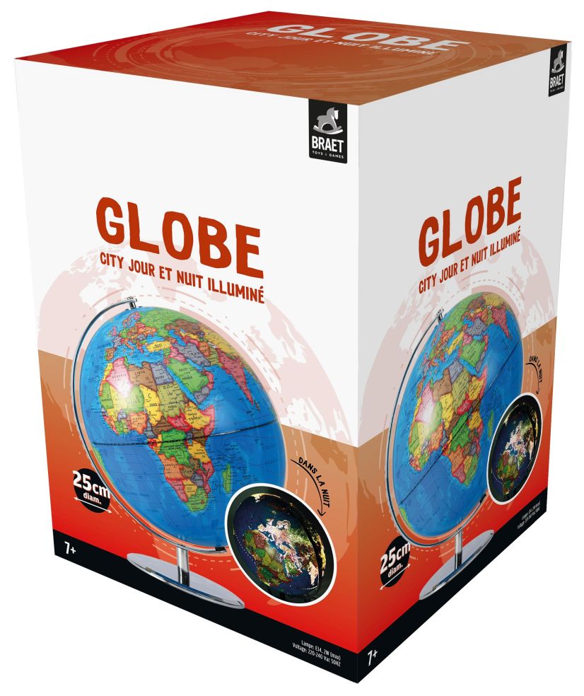 GLOBE Fr City jour et nuit illuminé