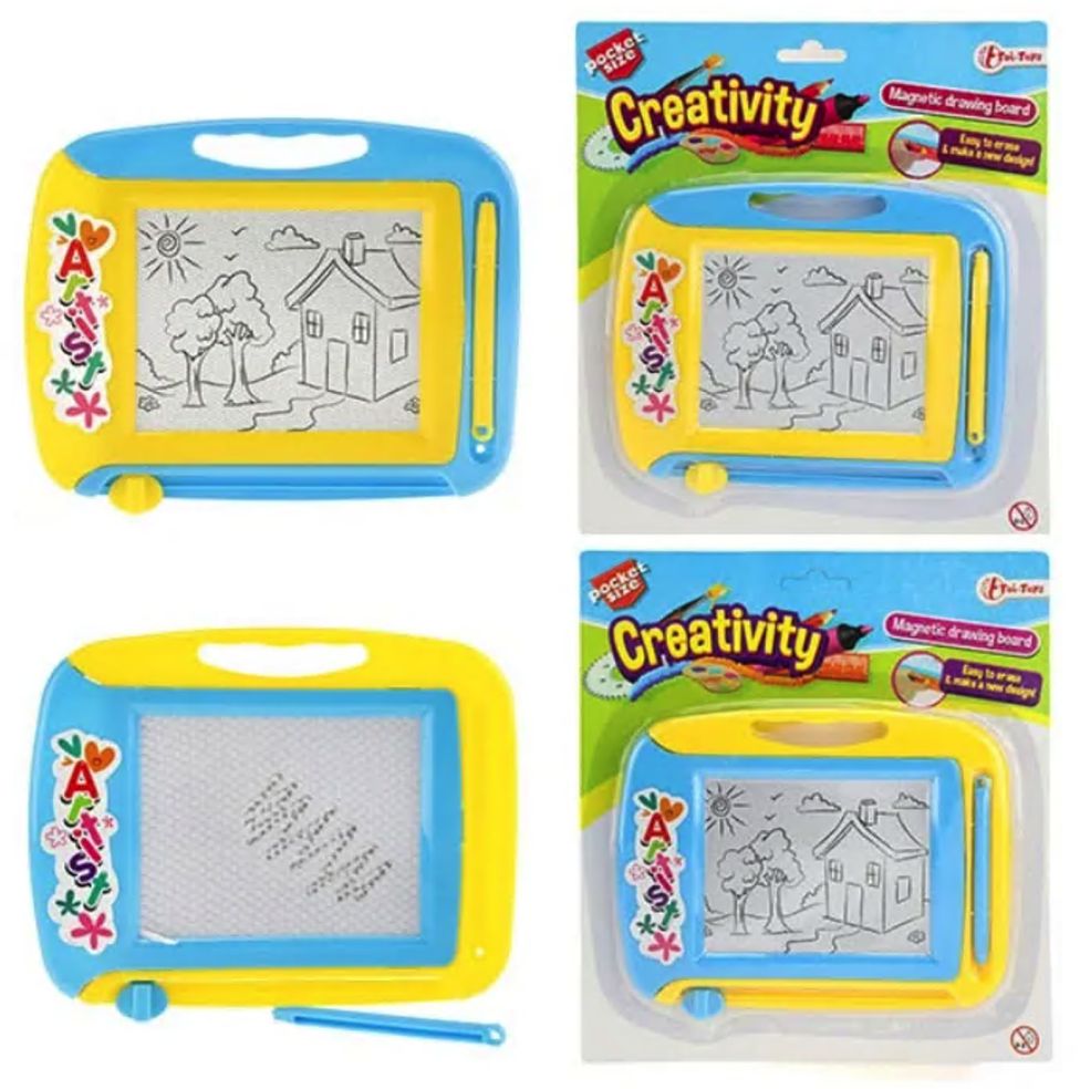 KREATIVITÄT Mini-Magnet-Zeichenbrett + Stift 2sort