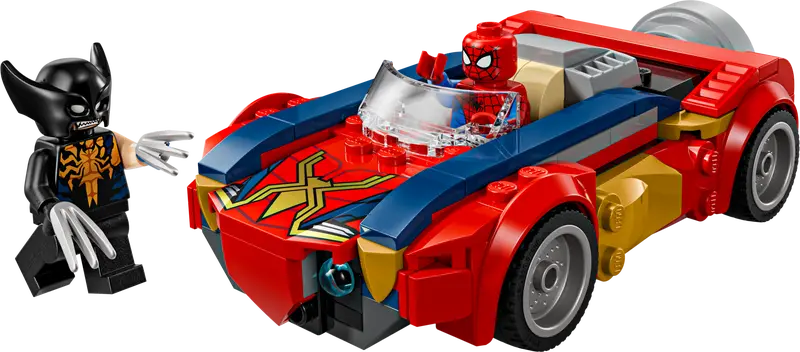 Spider-Man et sa voiture contre Wolverine vénomisé