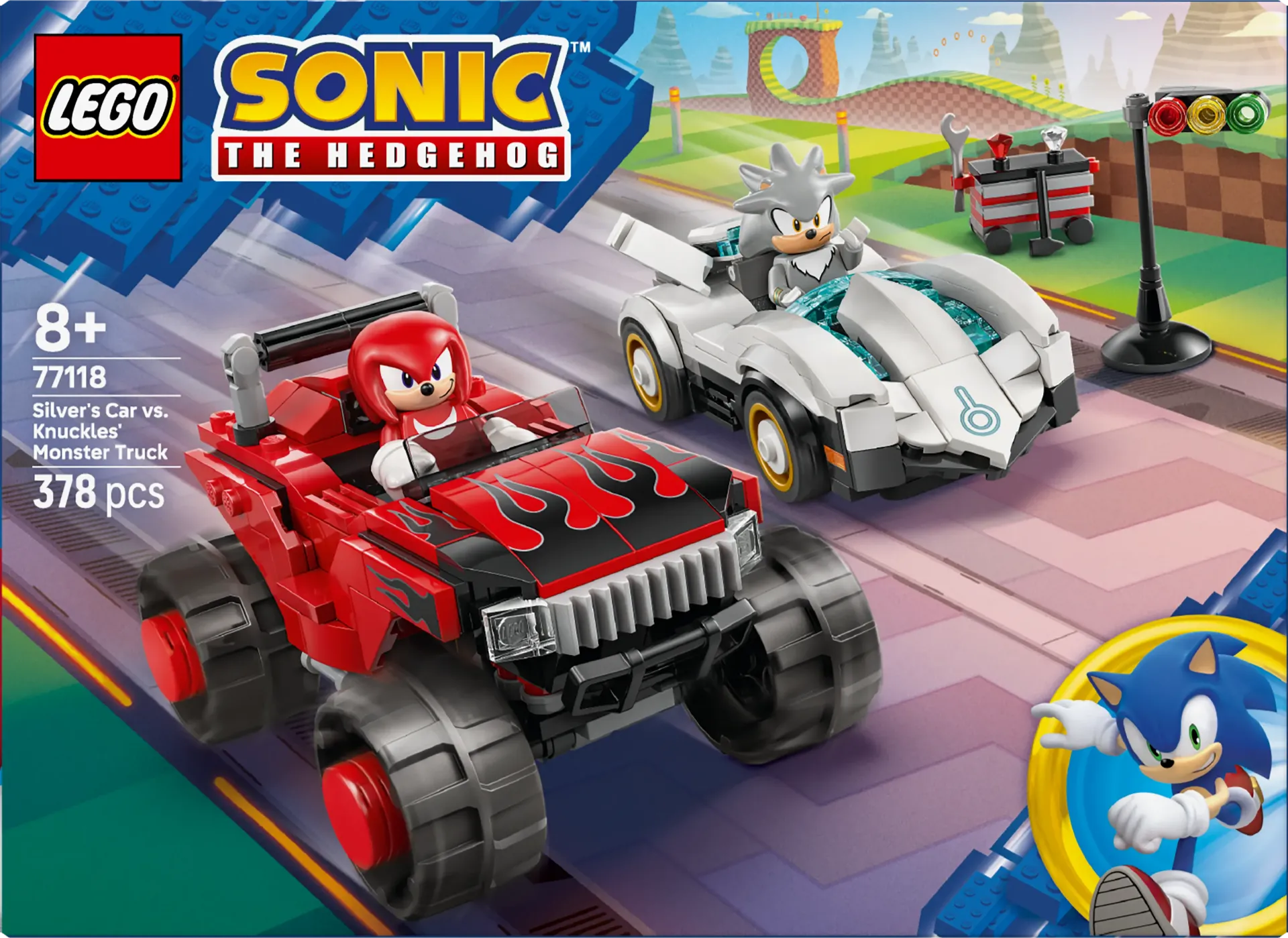 La voiture de Silver contre le Monster Truck de Knuckles