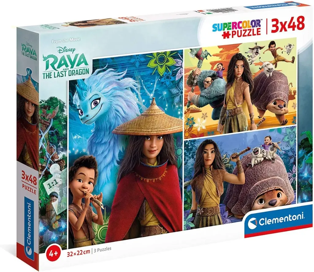 Pzl 3x48 Vierkante puzzel Disney Raya en de Laatste Draak