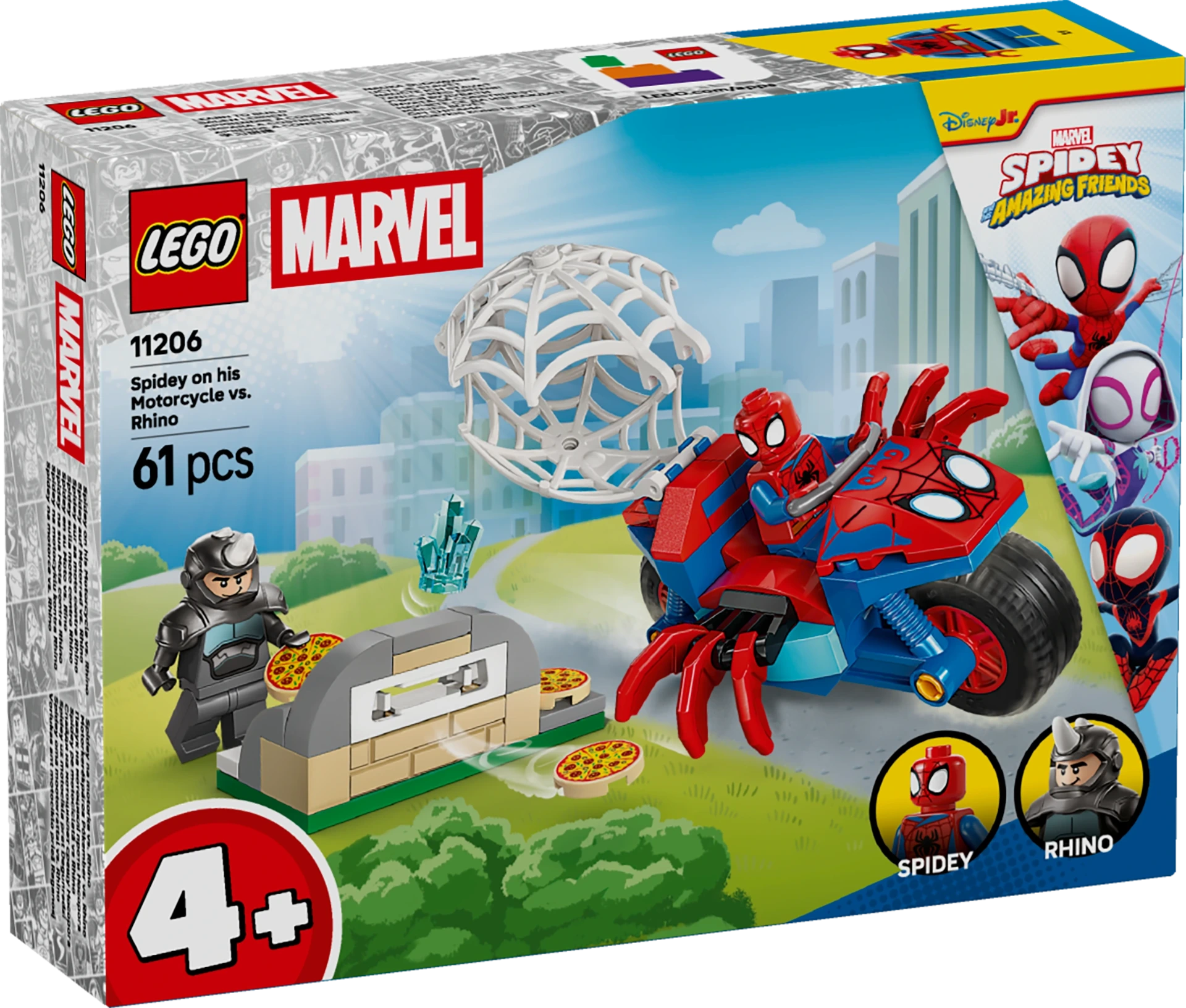 Spidey sur sa moto contre Rhino