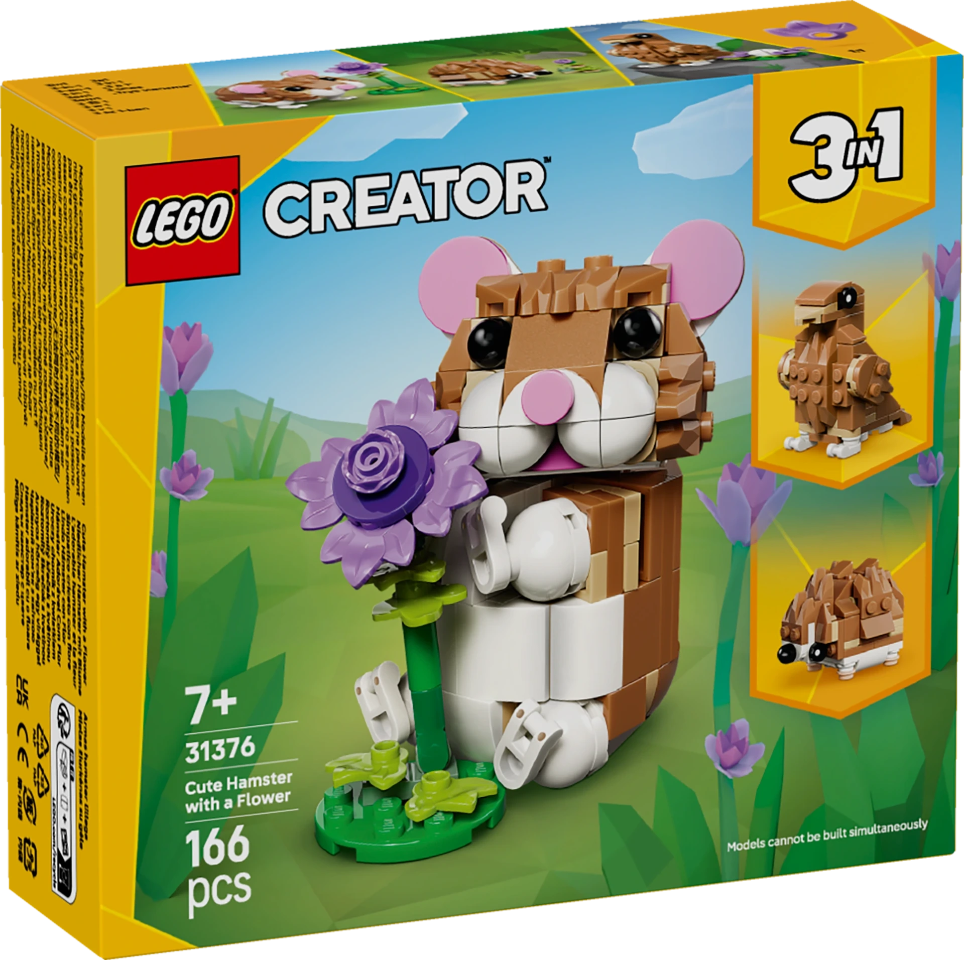 L’adorable hamster et la fleur
