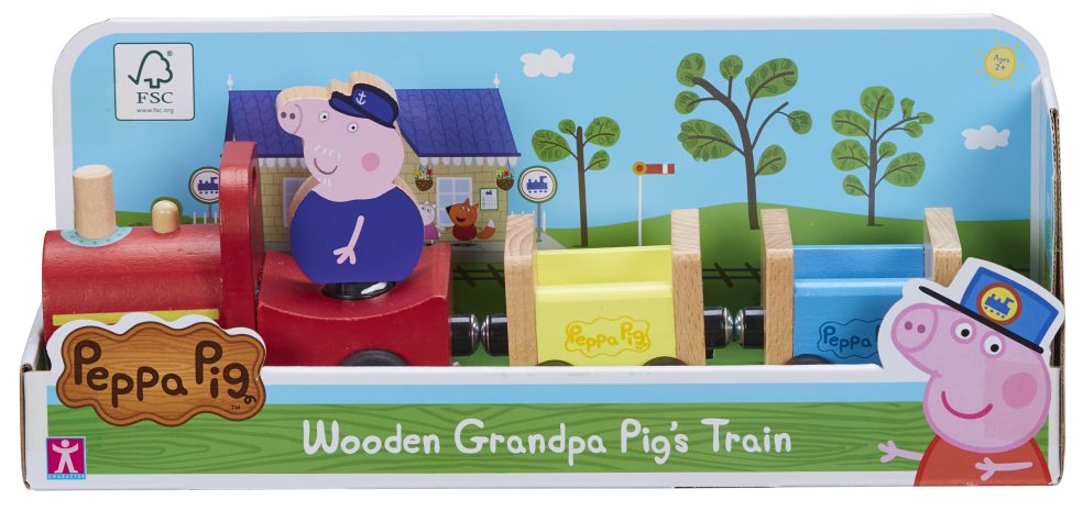 [05137213KID] PEPPA PIG WOODEN TRAIN & FIGURE (GRANDAD)
