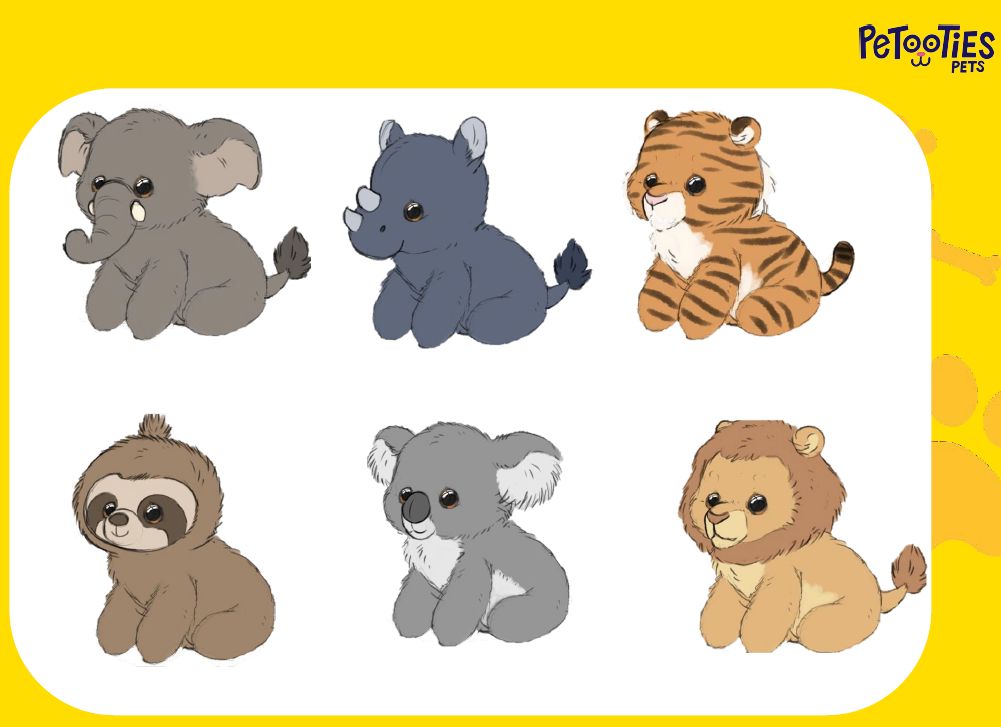 [05220442KID] Petooties 4 Jungle Friends (display 16pcs)