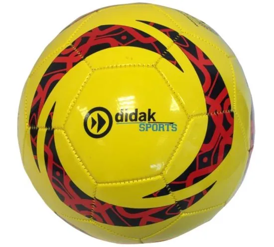 [11100004KID] BALL Lether Yellow with red/blk details Size5 flat