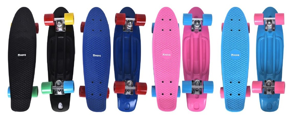 [14214032ARE] Skateboard Retro BL/NR/ROSE/BLUE CLAIR - 57cm