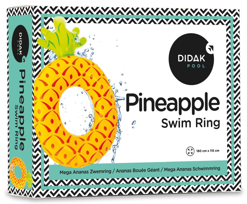 [15504549KID] Ananas-Schwimmring Didak - 180x115cm