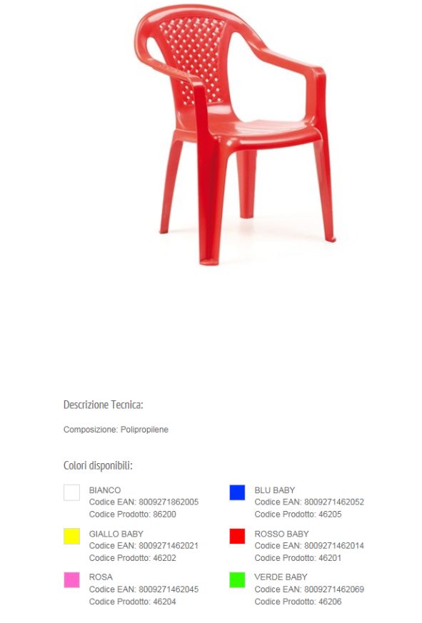 [27786200KID] CHAISE JARDIN COULEUR ASS