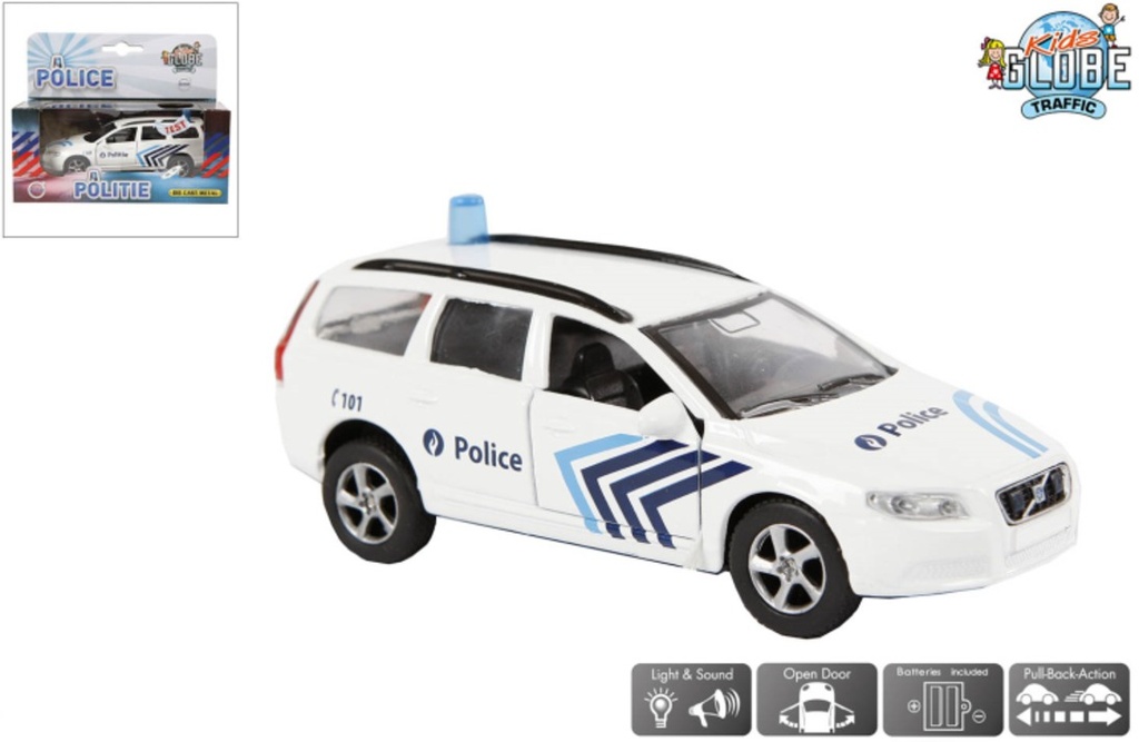 [32610177KID] Die Cast Politie Volvo V70 BE  12cm L+G