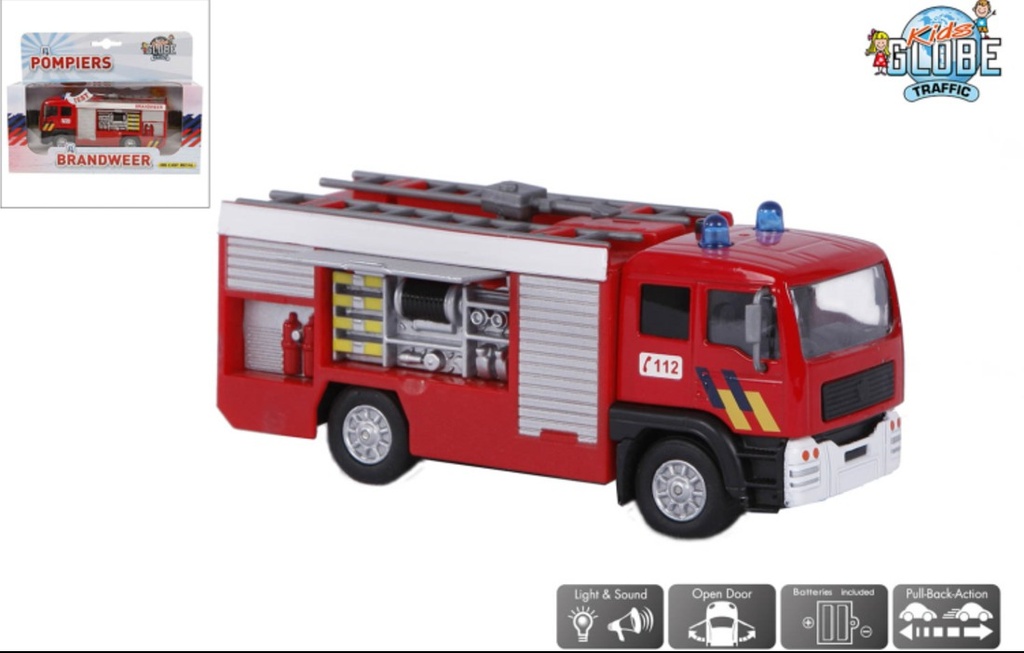 [32610179KID] Die Cast Brandweer BE  13cm - Licht+Geluid