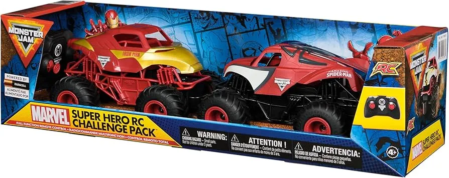 [33772355KID] Monster Jam – 1:24 RC – 2er-Pack – Spider Man & Iron
