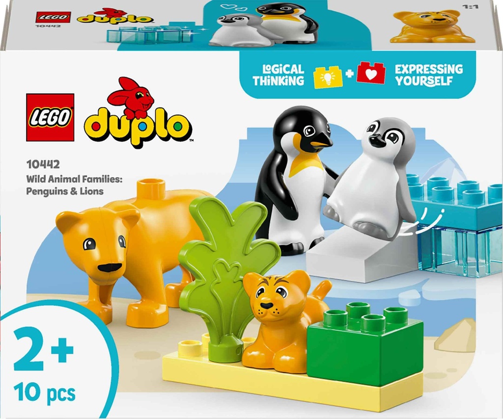 [36110442LEG] DUPLO Wildtierfamilien: Pinguine und Löwen