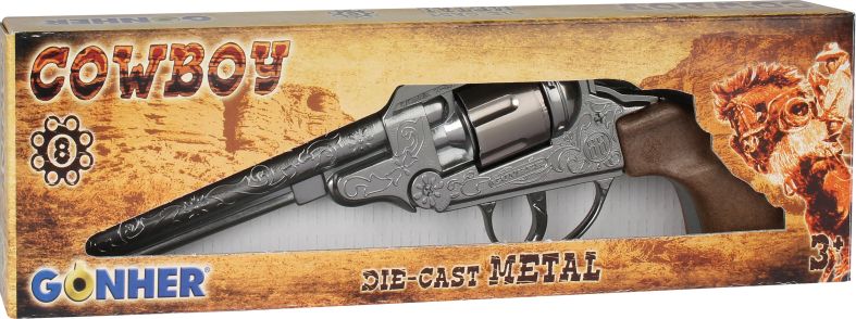 [39000880GON] COWBOY REVOLVER 8 SHOTS, STEEL