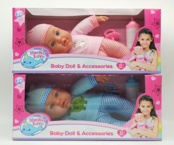 [40016008KID] Puppe Soft 31cm+Schnuller+Milchflasche -2 sort