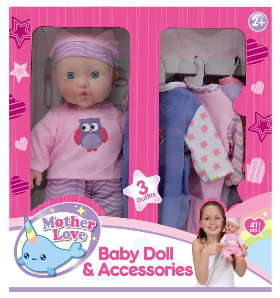 [40020156KID] 41cm Doll with 3 Outfits