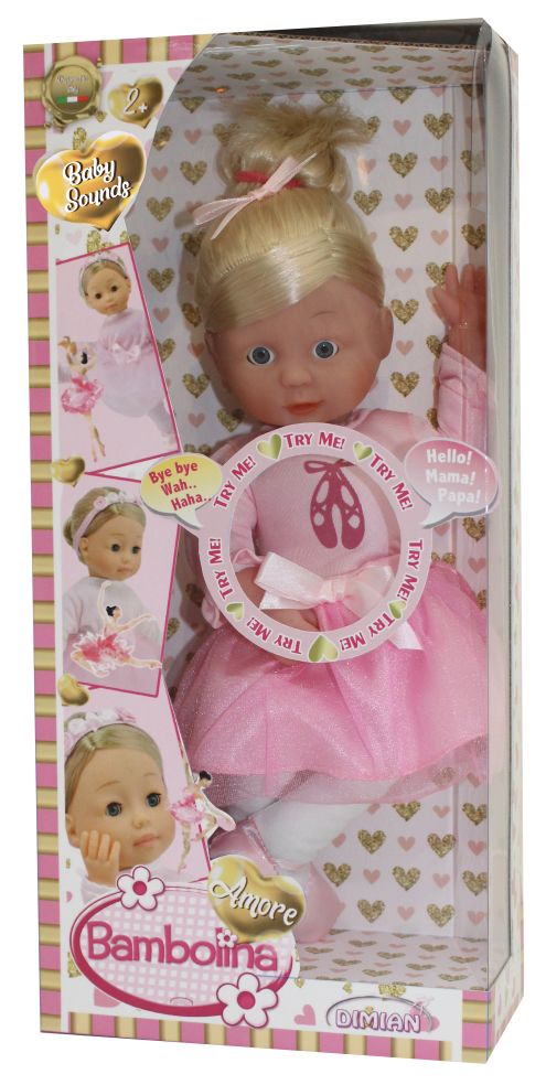 [40098483KID] Puppe AMORE, 35 cm, weiche Ballerina-Puppe mit Babysound