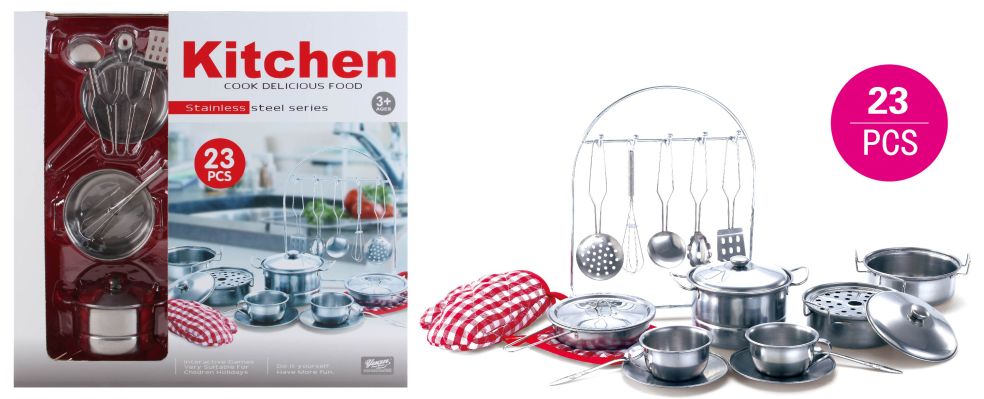 [42026569KID] METALL-TÖPFE-SET (23 STÜCK)