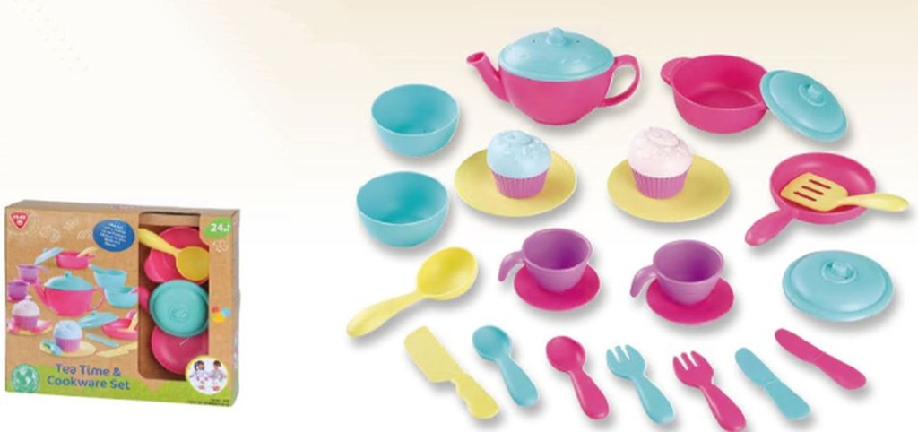 [42104960KID] Batterie de cuisine Tea Time en plastique biosourcé 24 pièces