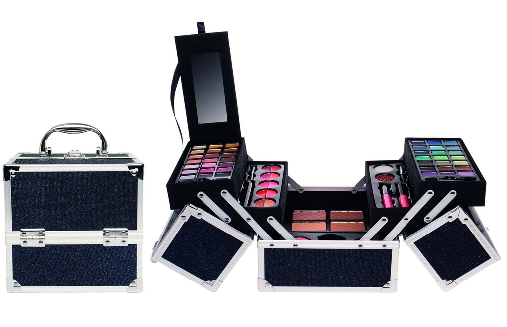 [43581459KID] CASUELLE make up koffer zw/bl glitt.