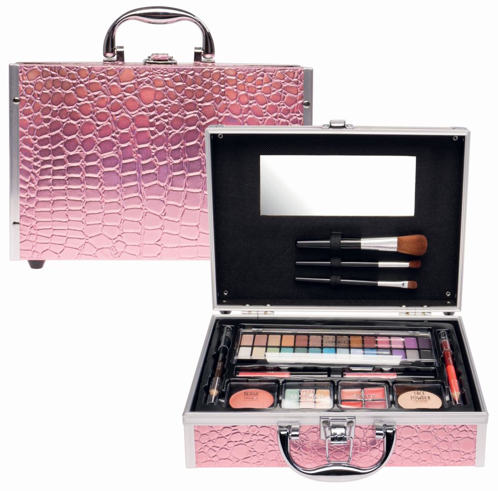 [43581463KID] 81.568 make-up koffer roze Alu Kroko