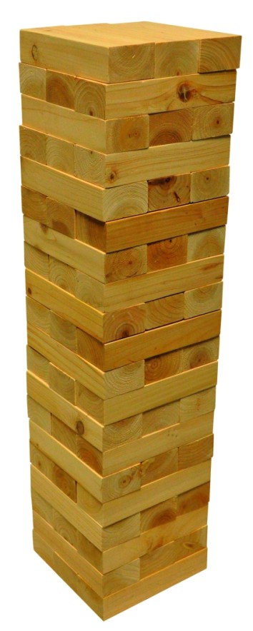 [52700005KID] GROßER HÖLZERNER TUMBLING 60X15X15CM IN ABDECKUNG