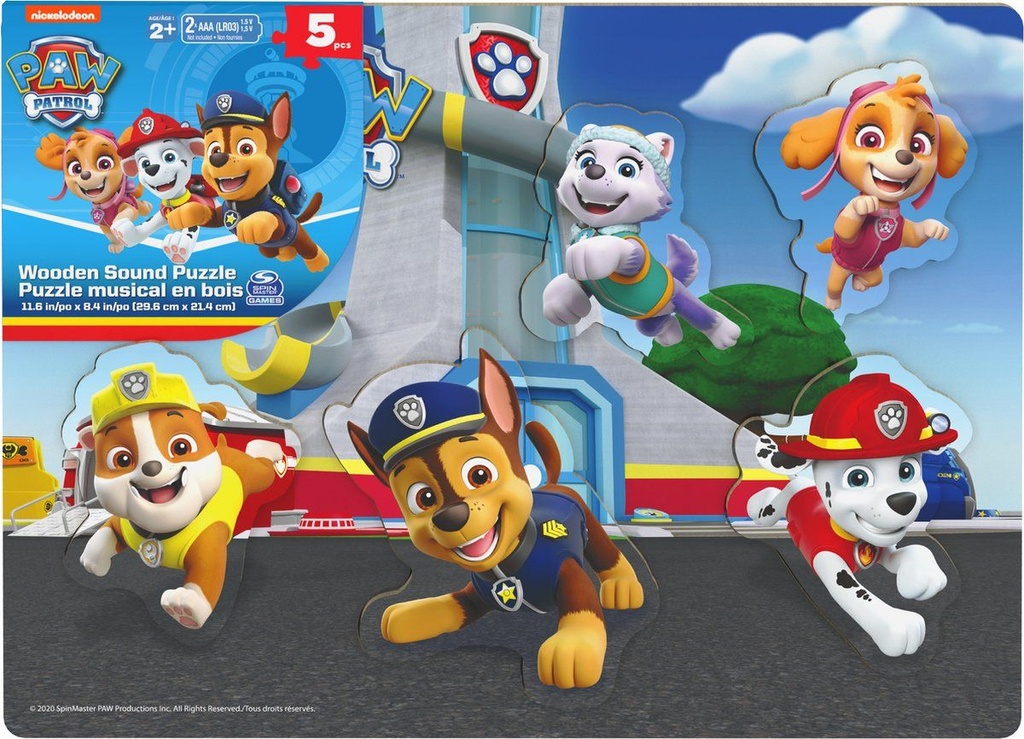 [54559998KID] PAW Patrol – Wooden Figures Puzzle with Sound (24 stuks)