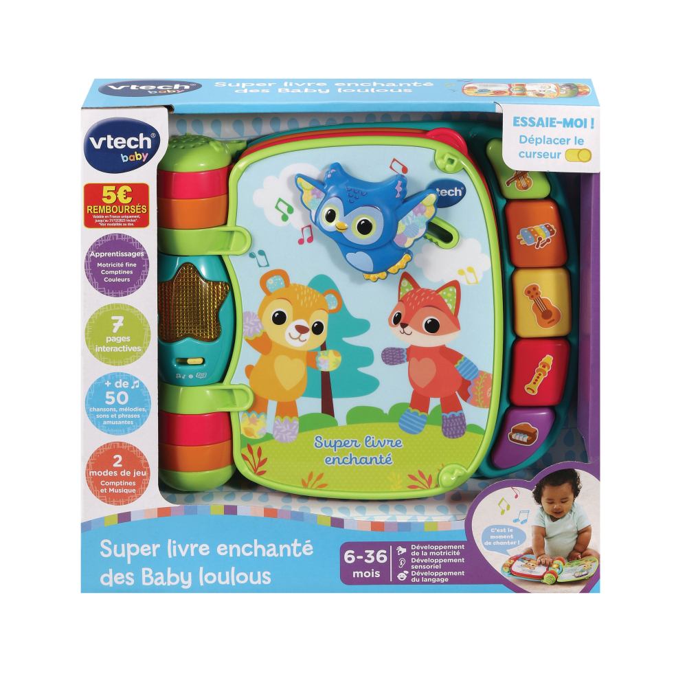 [55666775VTE] Fr Super livre enchanté Babys loulous Bleu