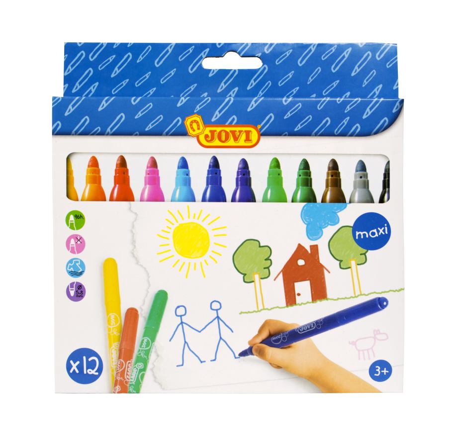 [60101712KID] WASHABLE MAXI FELT-TIP PENS 12 units as