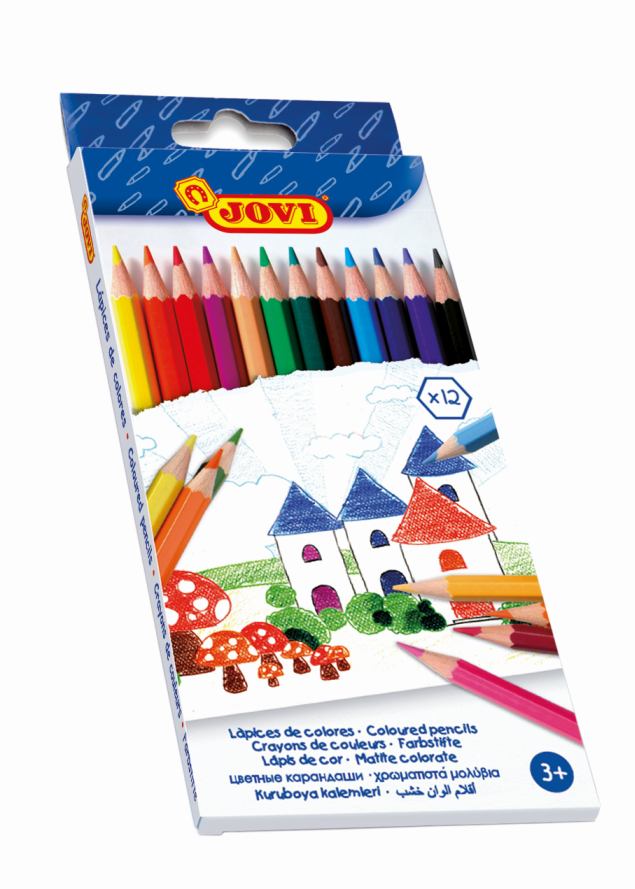 [60173012KID] COLOURED WOODEN PENCILS - case - 12 units - assort