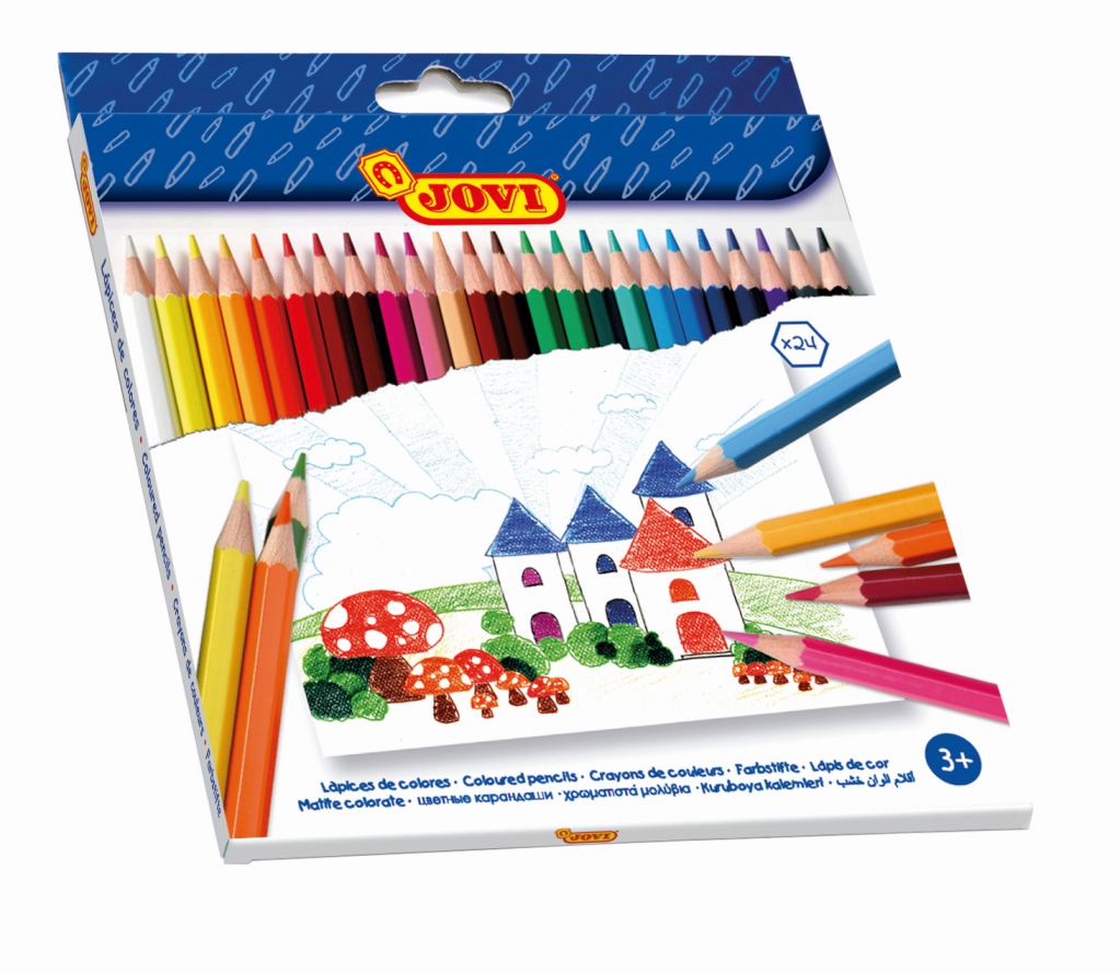 [60173024KID] COLOURED WOODEN PENCILS 24 units - asst