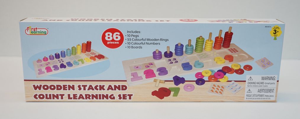 [67006467KID] Ensemble d'apprentissage pile et comptage en bois (86 pièces)
